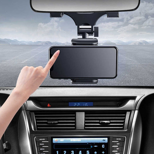 Rearview Mirror 360 Degrees Car Phone Holder