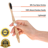 Bamboo Toothbrush Set 4-Pack - Bamboo Toothbrushes with Soft Bristles for Adults - Eco-Friendly, Biodegradable, Natural Wooden Toothbrushes